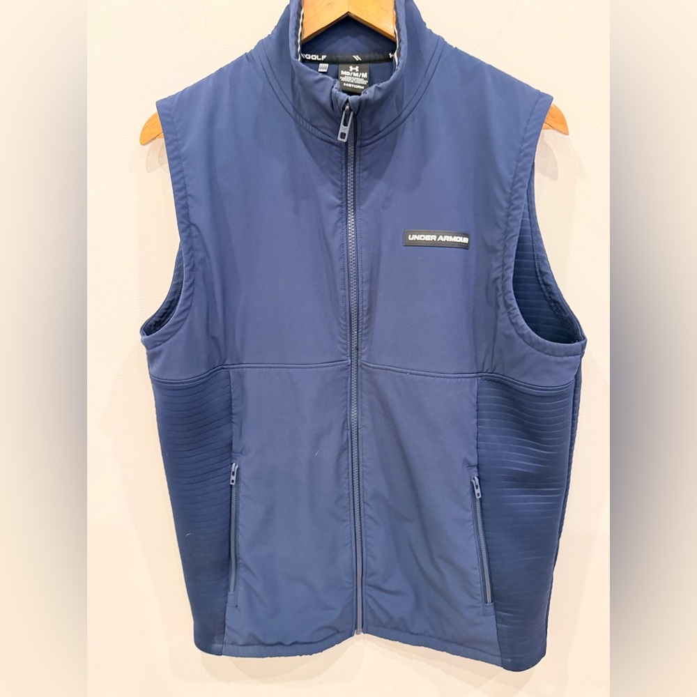 Under Armour Golf Storm Vest Mens Medium Blue Full Zip Lightweight Performance‎